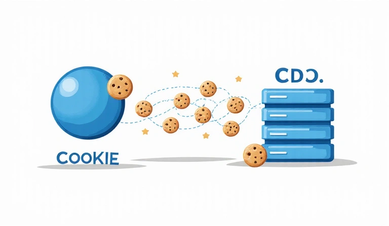 Ilustrace souborů cookie jako malých datových balíčků